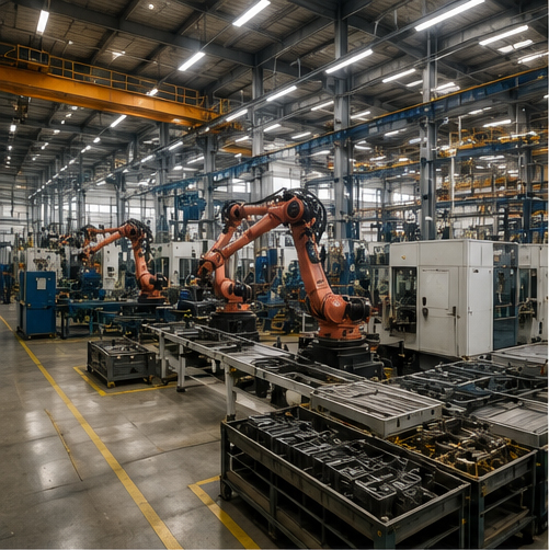 Logistiek distributiecentrum met laadperrons